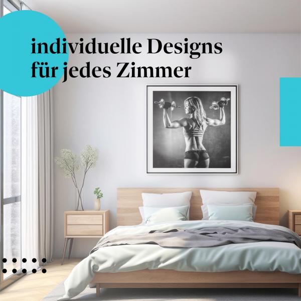 Schlafzimmer Deko: "Fitness" Poster: Für ein starkes Körpergefühl - perfekt für Sportbegeisterte.