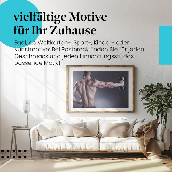 Leinwandbild "Muskulöser Rücken": Mann, Krafttraining - definierter Körper.