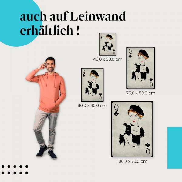 "Kreuz Dame mit Baskenmütze" Leinwandbild. Finde die ideale Größe für dein Zuhause & setze Akzente mit Kunst!