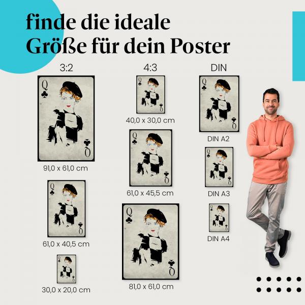 "Kreuz Dame Baskenmütze" Poster: Französischer Charme!