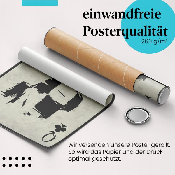 Gerolltes Poster "Kreuz Dame", Baskenmütze.