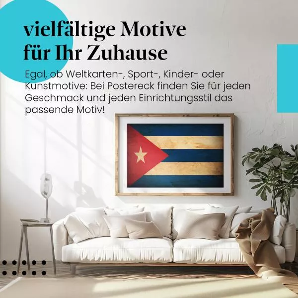 Kuba: Grunge Flagge im Vintage-Stil | Postereck 0297 Kuba: Grunge Flagge im Vintage-Stil | Postereck 0297