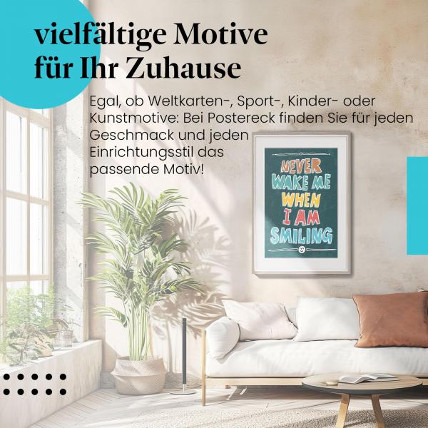 Dieses Leinwandbild mit dem positiven Spruch versprüht gute Laune und Optimismus!