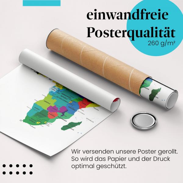 Gerolltes Poster "Landkarte Afrika", Kontinent.