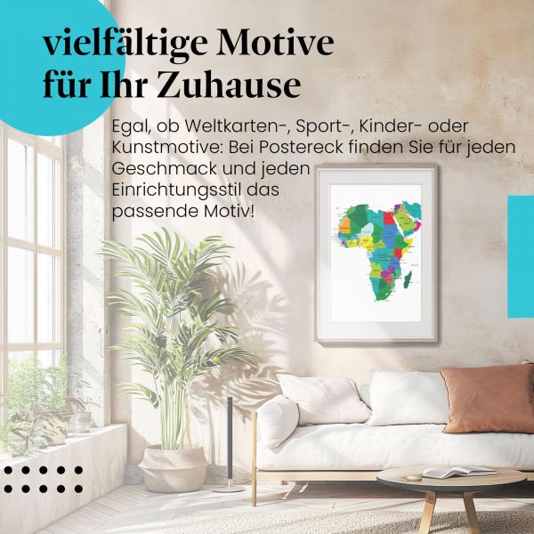 Stylisches Leinwandbild: Landkarte von Afrika.