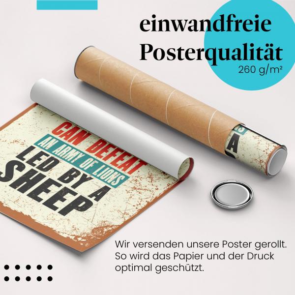 Gerolltes Poster "Führungsstärke", Teamwork.