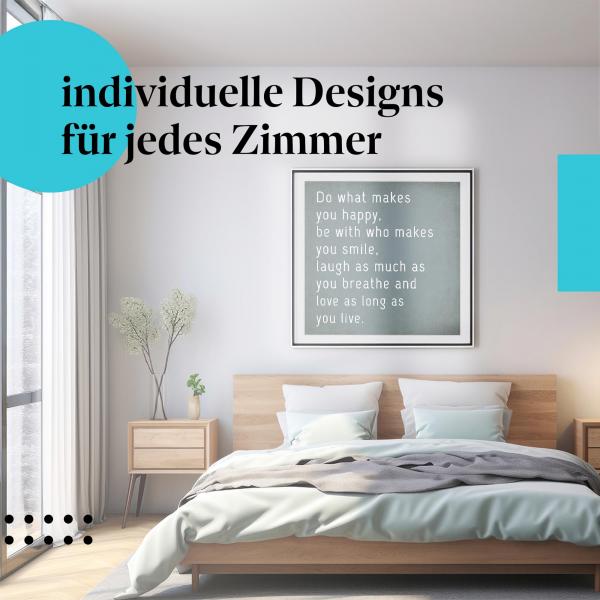 "Lebe dein Leben": Kunstdruck mit inspirierenden Worten.
