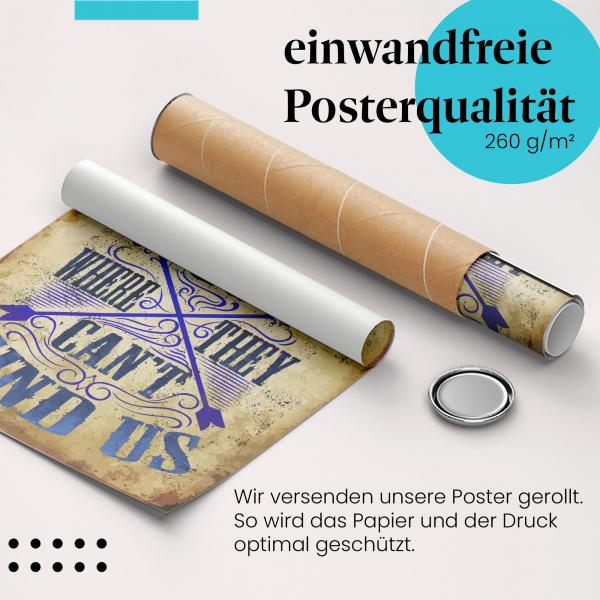 Gerolltes Poster "Let's Go", Abenteuerlust.