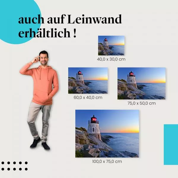 Einsamer Leuchtturm: Abendrot & Meer | Postereck 0120 Einsamer Leuchtturm: Abendrot & Meer | Postereck 0120