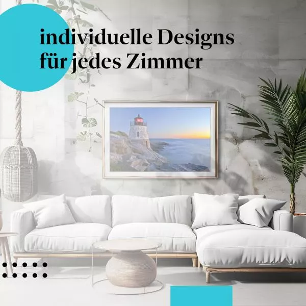 Einsamer Leuchtturm: Abendrot & Meer | Postereck 0120 Einsamer Leuchtturm: Abendrot & Meer | Postereck 0120