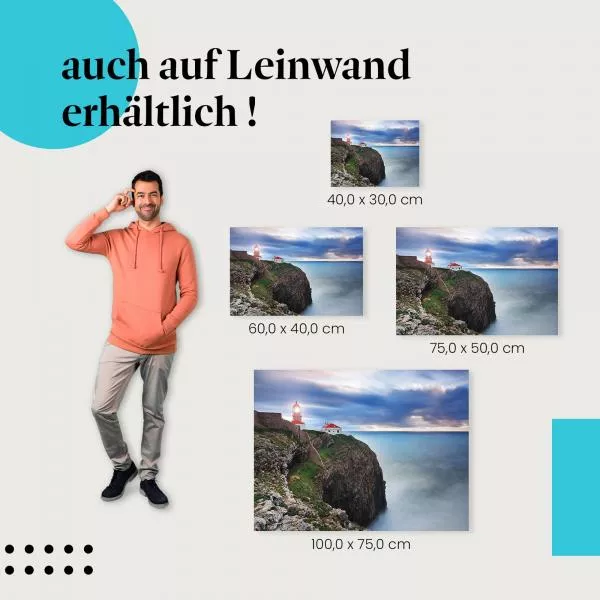 Leuchtturm an der Küste: Dramatik & Elemente | Postereck 0806 Leuchtturm an der Küste: Dramatik & Elemente | Postereck 0806