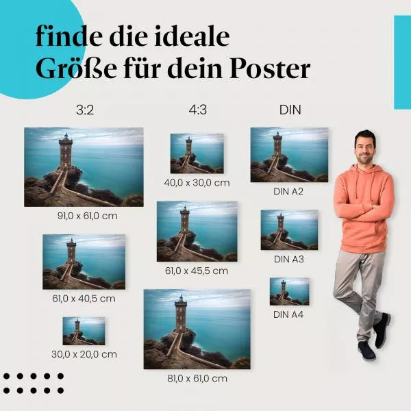 Felsenfest: Leuchtturm an der Küste | Postereck 1337 Felsenfest: Leuchtturm an der Küste | Postereck 1337