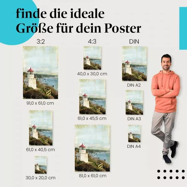 Leuchtfeuer am Meer: Nostalgie & Ruhe | Postereck 0450 Leuchtfeuer am Meer: Nostalgie & Ruhe | Postereck 0450