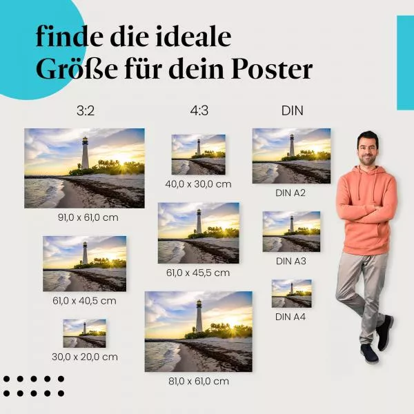 Leuchtturm am Strand | Postereck 3227 Leuchtturm am Strand | Postereck 3227