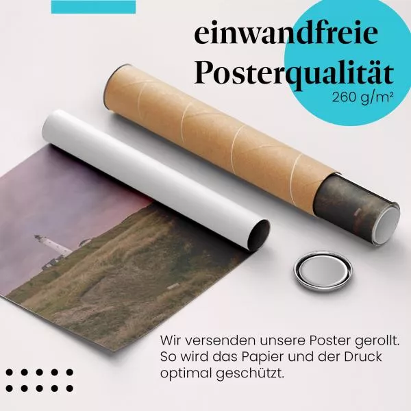 Leuchtturm am Meer bei Sonnenuntergang | Postereck 1748 Leuchtturm am Meer bei Sonnenuntergang | Postereck 1748