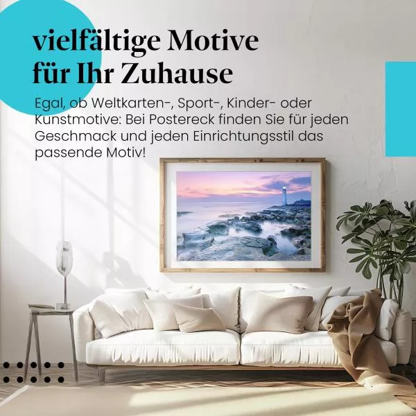 Leuchtturm: Sonnenuntergang am Meer | Postereck 1453 Leuchtturm: Sonnenuntergang am Meer | Postereck 1453