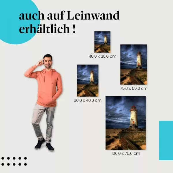 Stürmisches Meer & Leuchtturm - Wandbild | Postereck 0001 Stürmisches Meer & Leuchtturm - Wandbild | Postereck 0001