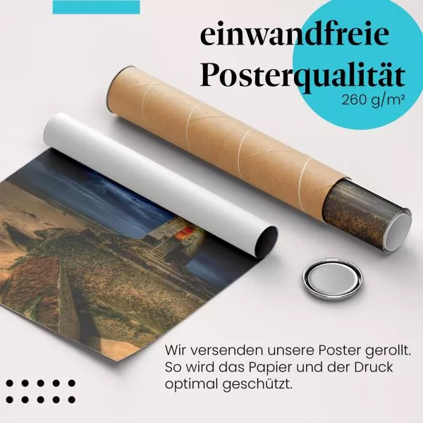 Stürmisches Meer & Leuchtturm - Wandbild | Postereck 0001 Stürmisches Meer & Leuchtturm - Wandbild | Postereck 0001