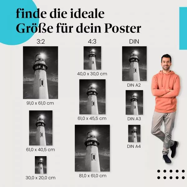 Leuchtturm im Sturm | Postereck 3499 Leuchtturm im Sturm | Postereck 3499