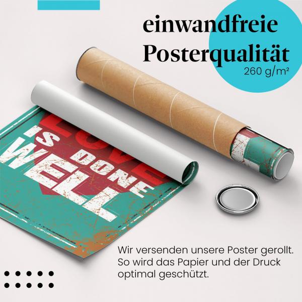 Gerolltes Poster "Wahre Liebe", Liebe gelingt.