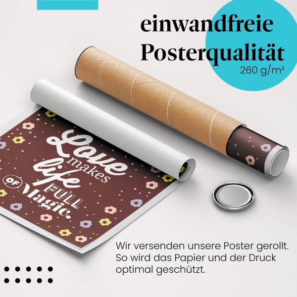 Gerolltes Poster "Magische Liebe" - Liebe & Romantik, sicher verpackt.