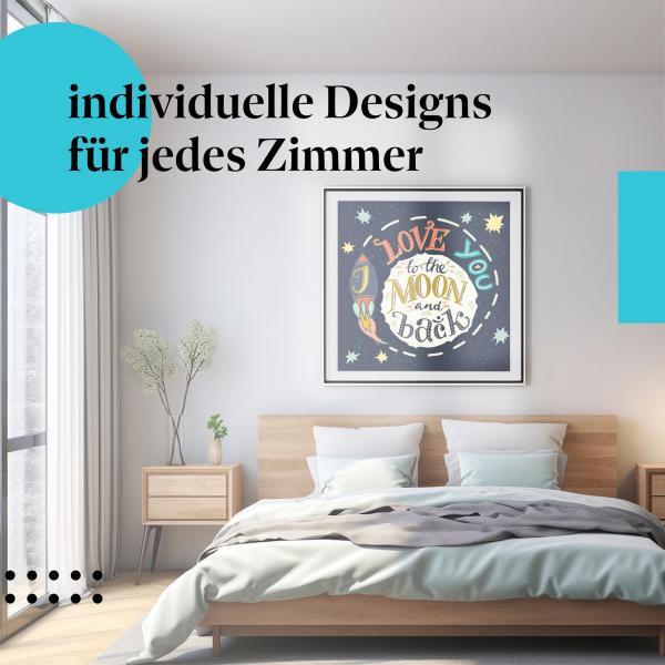 Schlafzimmer Deko: "Liebe" Poster: Ein romantisches Motiv für Paare & Träumer.