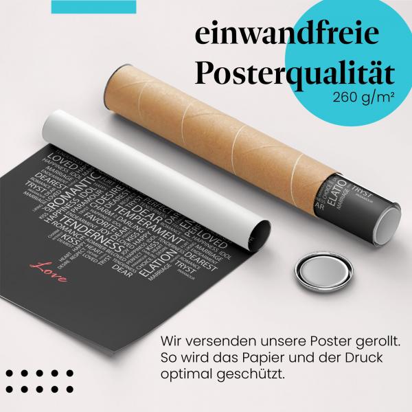 Gerolltes Poster "Liebe", Facetten.