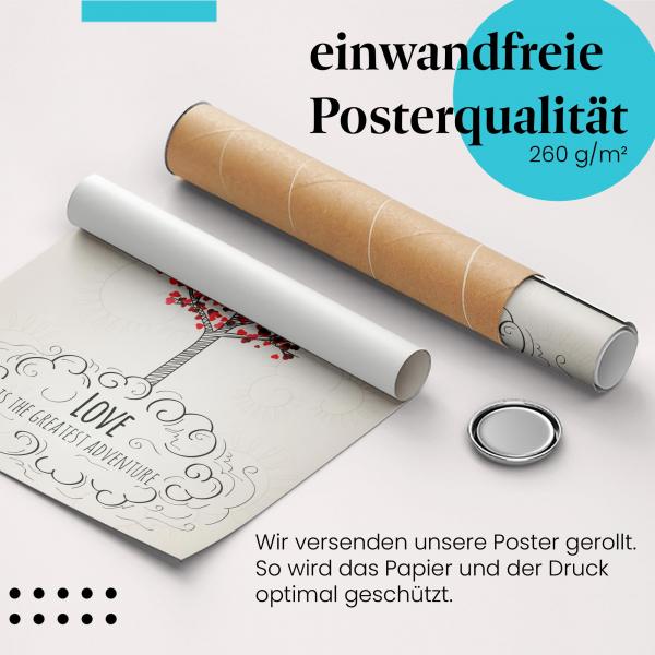 Gerolltes Poster "Baum der Liebe" - Liebe & Romantik, sicher verpackt.