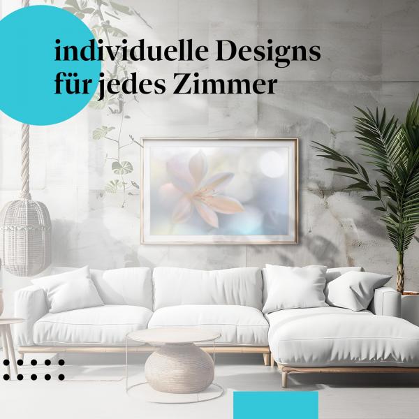 Schlafzimmer Deko: "Lilie" Poster: Zarte Blütenpracht - perfekt fürs Schlafzimmer.