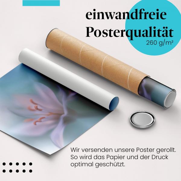 Gerolltes Poster "Lilien" - Reinheit & Eleganz, sicher verpackt.