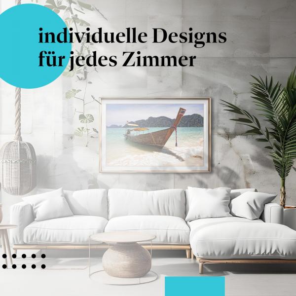 Schlafzimmer Deko: Thailand mit "Longtailboot" Poster