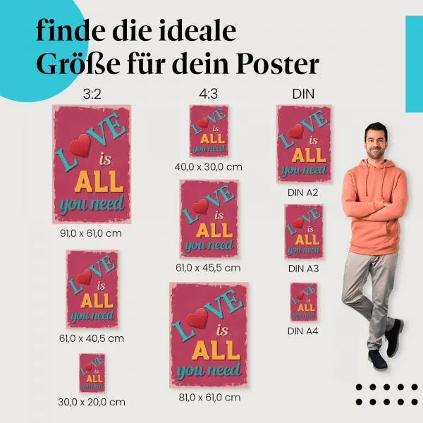 Romantik: "Liebe ist alles, was du brauchst" | Postereck 0749 Romantik: "Liebe ist alles, was du brauchst" | Postereck 0749