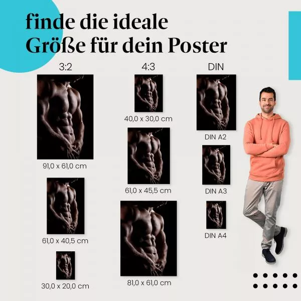 Definierter Männerkörper: Muskeln im Detail | Postereck 0043 Definierter Männerkörper: Muskeln im Detail | Postereck 0043