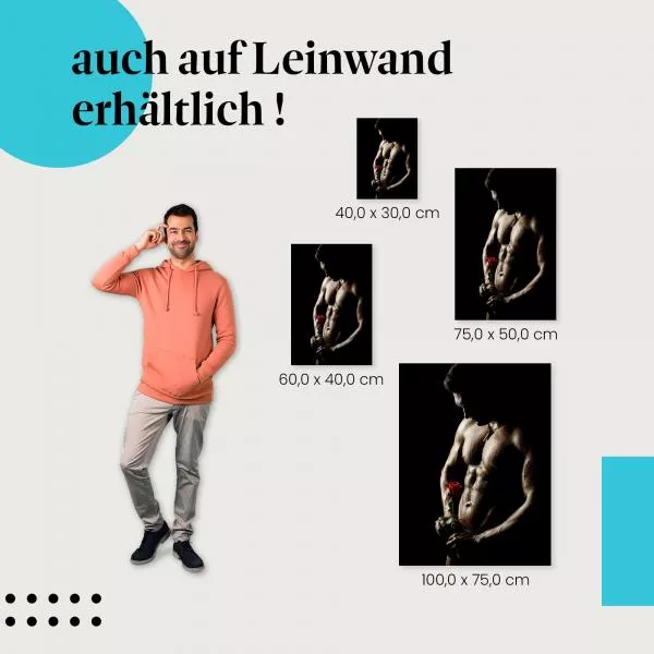 Romantische Stärke: Mann mit Rose | Postereck 1265 Romantische Stärke: Mann mit Rose | Postereck 1265