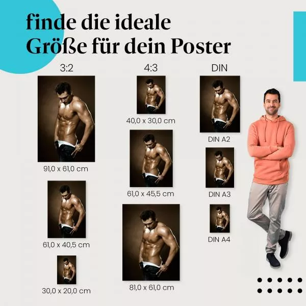 Mann mit Sixpack: Fitness & Ästhetik | Postereck 0788 Mann mit Sixpack: Fitness & Ästhetik | Postereck 0788