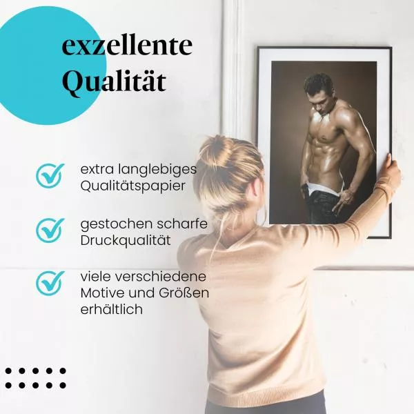 Mann mit Sixpack: Fitness & Ästhetik | Postereck 0788 Mann mit Sixpack: Fitness & Ästhetik | Postereck 0788