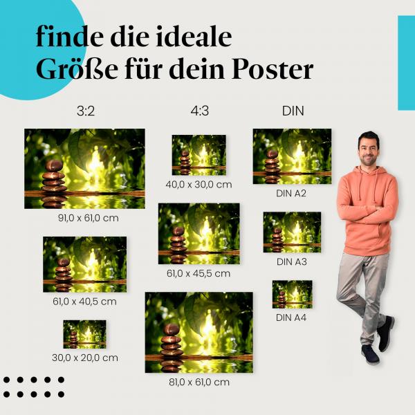 Meditation am See Poster: Entspannung & Inspiration - Poster in verschiedenen Größen.