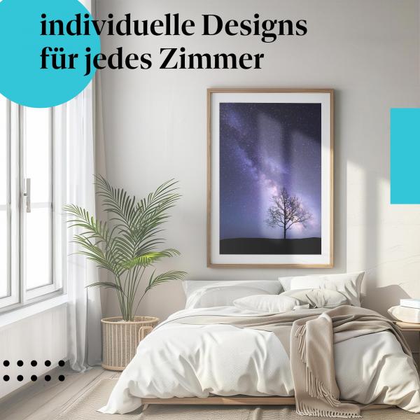 Schlafzimmer Deko: "Milchstraße" Poster: Der Sternenhimmel - perfekt zum Träumen & Entspannen.