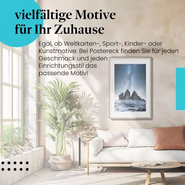 Milchstraße & Drei Zinnen | Postereck 3121 Milchstraße & Drei Zinnen | Postereck 3121