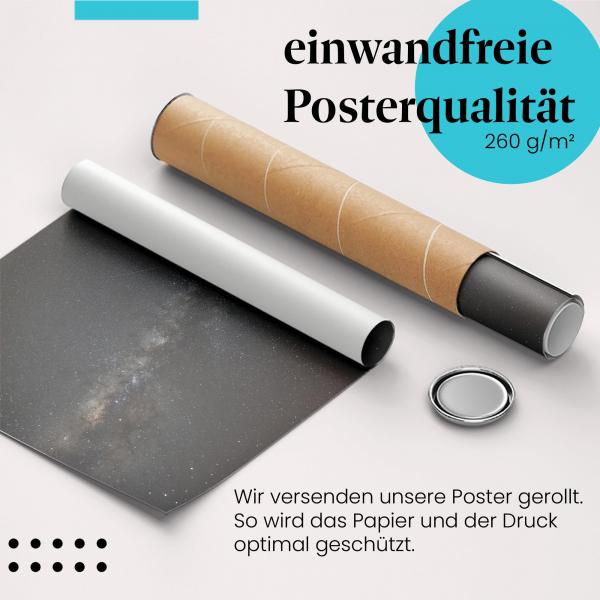 Gerolltes Poster "Milchstraße". Faszinierende Aufnahme des Nachthimmels.