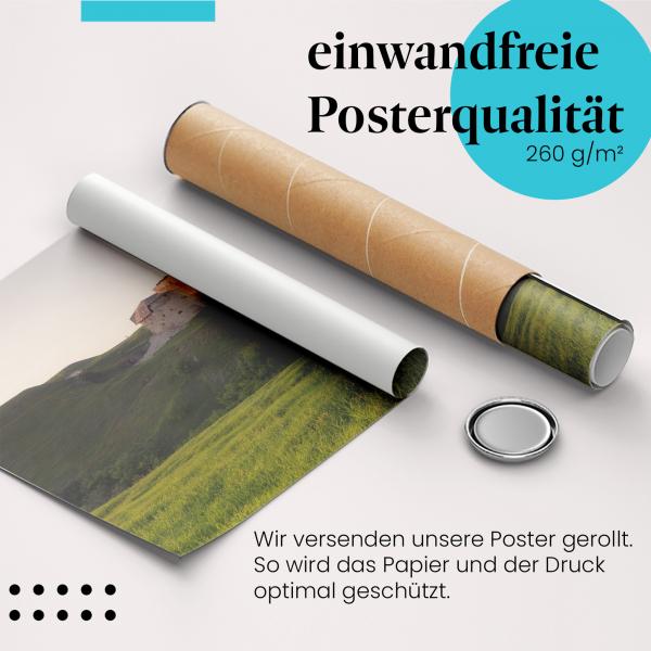 Gerolltes Poster "Burg". Geschichte & Architektur, sicher verpackt.