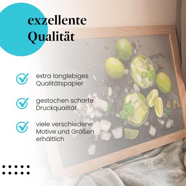 Gerahmtes Bild "Mojito Cocktail". Erfrischendes Design für Cocktail-Liebhaber.