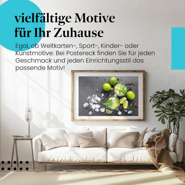 "Mojito Cocktails" Leinwandbild: Erfrischende Deko für dein Wohnzimmer!