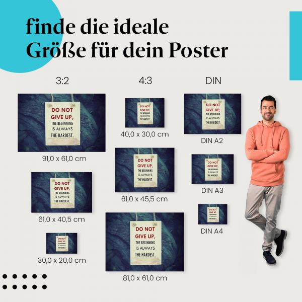Starte durch und erreiche deine Ziele! Das "Gib nicht auf!" Poster unterstützt dich.