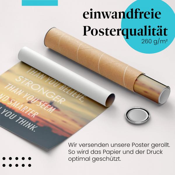 Gerolltes Poster "Glaube an dich selbst" - Motivation & Selbstvertrauen, sicher verpackt.
