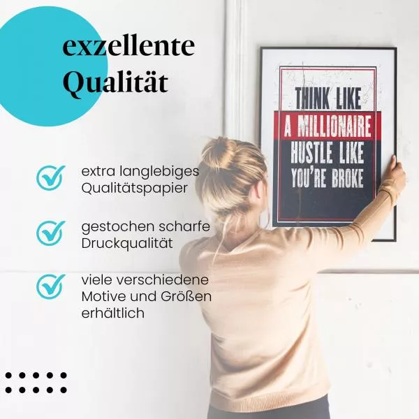 "Think like a Millionaire": Motivation & Zielstrebigkeit | Postereck 0879 "Think like a Millionaire": Motivation & Zielstrebigkeit | Postereck 0879