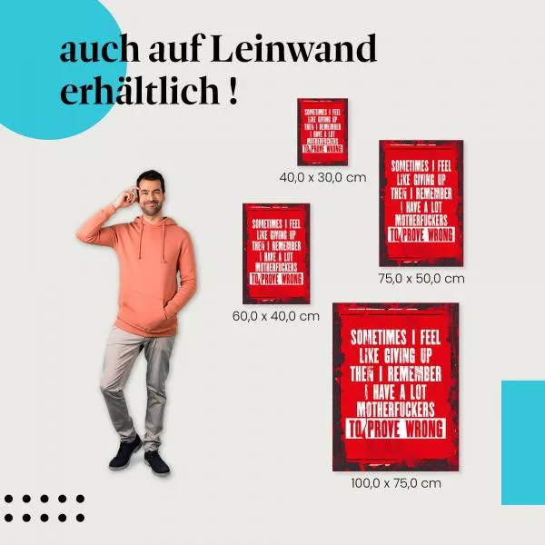 Motivation: "Manchmal möchte ich aufgeben..." | Postereck 0877 Motivation: "Manchmal möchte ich aufgeben..." | Postereck 0877
