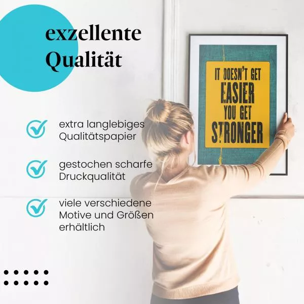 "It doesn't get easier...": Motivation & Stärke | Postereck 0889 "It doesn't get easier...": Motivation & Stärke | Postereck 0889
