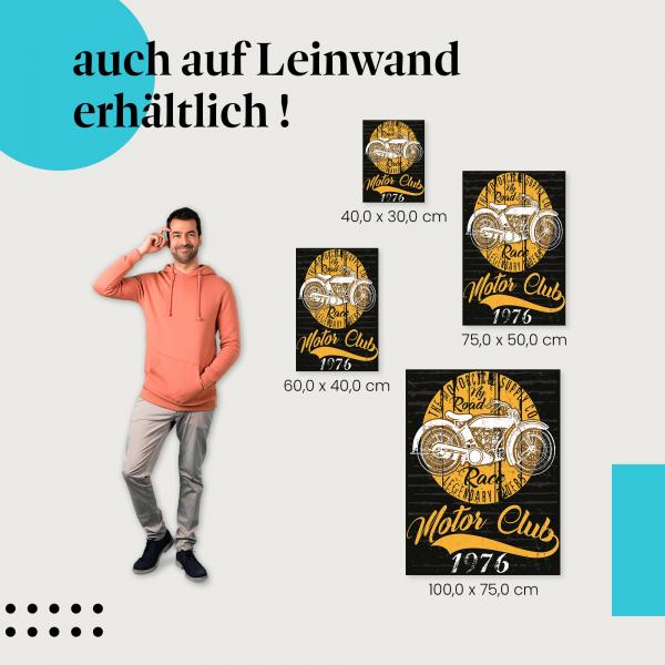 "Vintage Motorrad-Design" Leinwandbild: verschiedene Größen - für deine persönliche Wandgestaltung - Freiheit auf zwei Rädern!
