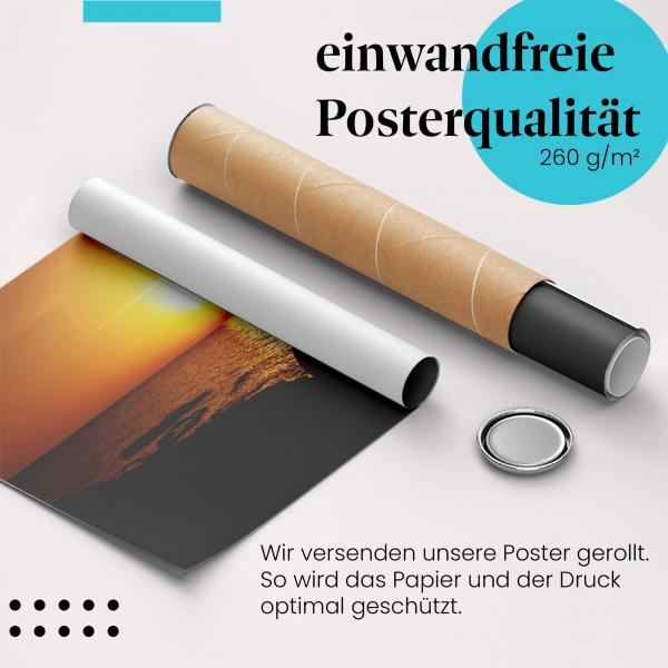 "Motorrad": Gerolltes Poster, Freiheit, Meer.